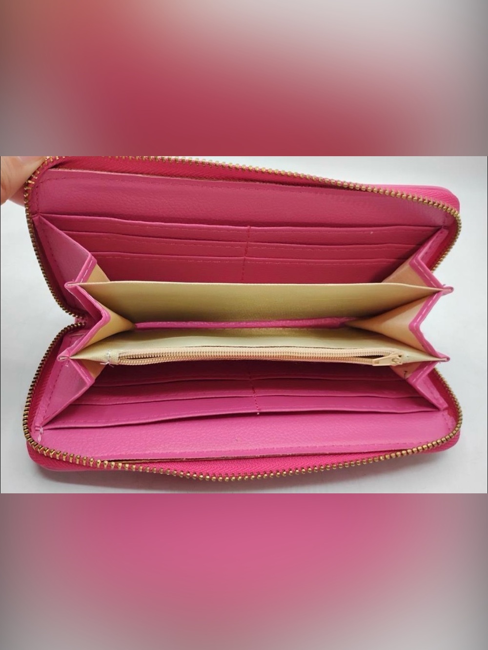 Coach Pink and White C🩷 Signature Zip Pouch - Picture 8 of 9